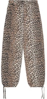 (Women) GANNI SS24 Relaxed Leopard Print Elastic Waist Pants Almond Milk Color F9356859 (Women) GANNI SS24 Relaxed Leopard Print Elastic Waist Pants Almond Milk Color F9356859