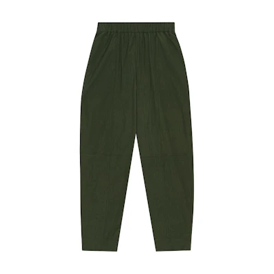 (Women) GANNI SS24 Relaxed Mid-Rise Wide-Leg Casual Pants Seaweed Green F9375851