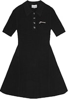 (Women) GANNI SS24 Slim Fit Logo Print Short Sleeve Dress Black K2288099 (Women) GANNI SS24 Slim Fit Logo Print Short Sleeve Dress Black K2288099