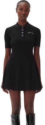 (W) 가니 SS24 슬림핏 로고 프린트 반팔 원피스 블랙 K2288099 Lookbook (W) 가니 SS24 슬림핏 로고 프린트 반팔 원피스 블랙 K2288099