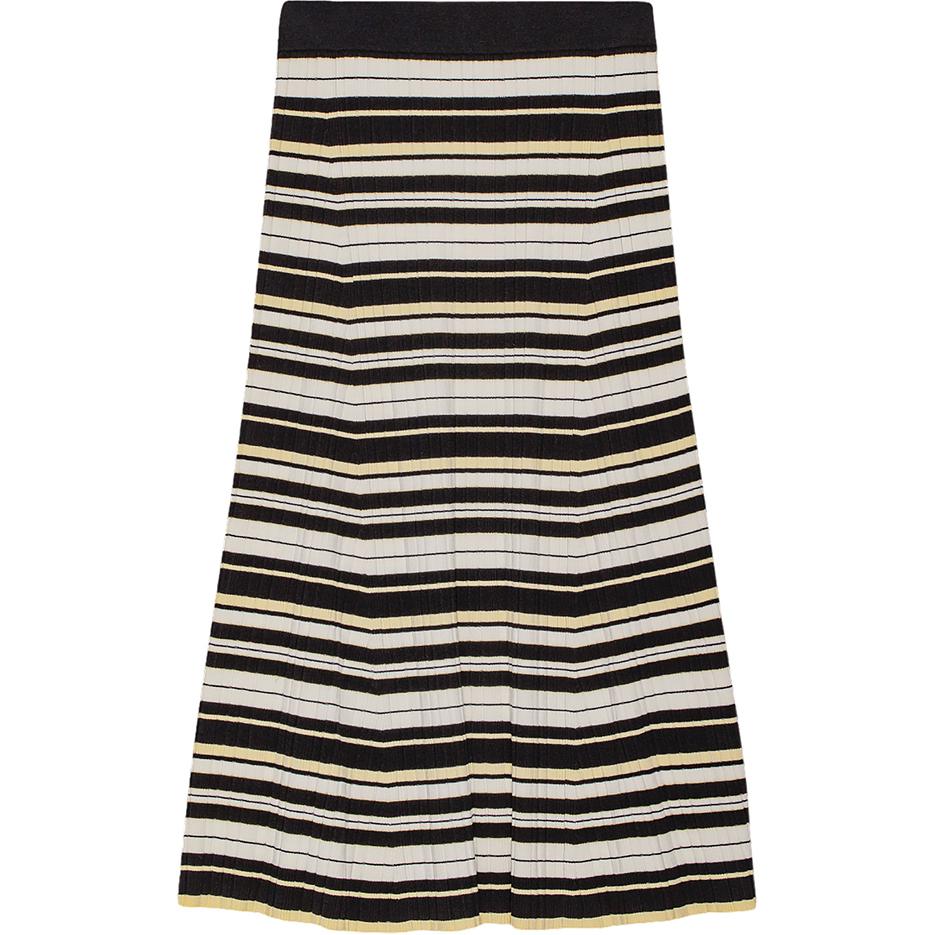 Order (W) GANNI SS24 女士彩色拼接条纹罗纹长裙 休闲时尚 K2311999