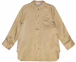 Order (W) GANNI SS24 女裝寬鬆尖領長袖襯衫 沙漠黃 F9173883