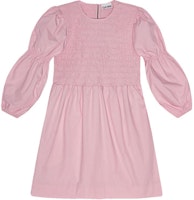 (Women) GANNI SS24 Puff Sleeve Ruched Long Sleeve Dress Women in Bleached Lilac. F9730038 (Women) GANNI SS24 Puff Sleeve Ruched Long Sleeve Dress Women in Bleached Lilac. F9730038