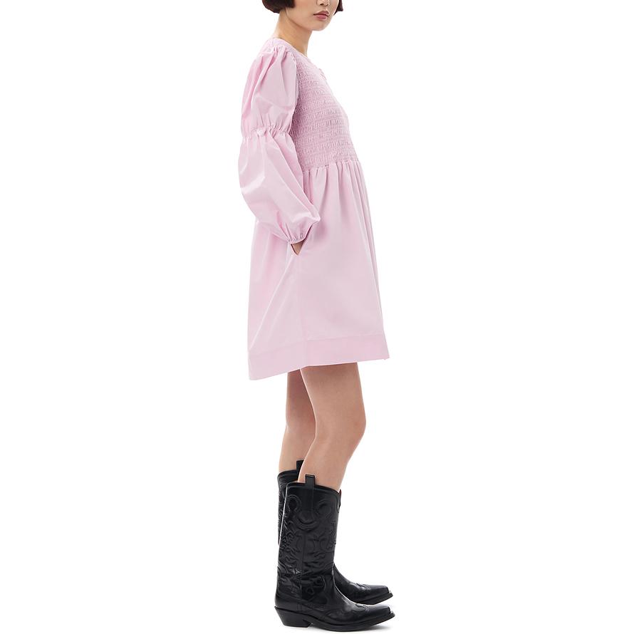 Purchase (W) GANNI SS24抽绉泡泡袖长袖连衣裙 女装 漂白丁香色 F9730038