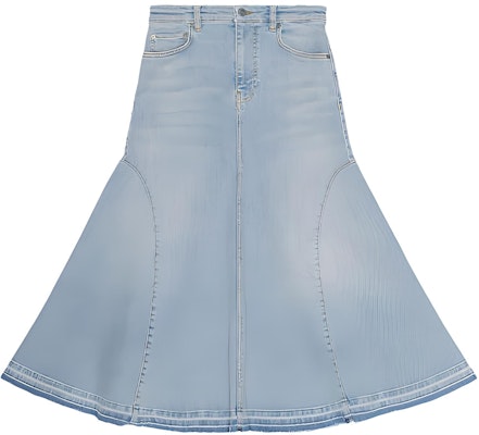 (W) GANNI SS24 女士洗染現代感牛仔長裙荷葉邊設計裙襬。 J1568091 Buy (W) GANNI SS24 女士洗染現代感牛仔長裙荷葉邊設計裙襬。 J1568091