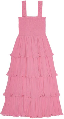 (Women) GANNI SS24 Solid Midi Tiered Slip Dress Women - Orchid Smoke Pink. F9458787 Buy (Women) GANNI SS24 Solid Midi Tiered Slip Dress Women - Orchid Smoke Pink. F9458787