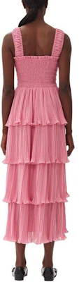 (Women) GANNI SS24 Solid Midi Tiered Slip Dress Women - Orchid Smoke Pink. F9458787 Shop (Women) GANNI SS24 Solid Midi Tiered Slip Dress Women - Orchid Smoke Pink. F9458787