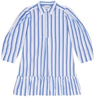 (Women) GANNI SS24 Striped Cotton Cropped Shirt Dress Women’s Silver Lake Blue. F9021695 (Women) GANNI SS24 Striped Cotton Cropped Shirt Dress Women’s Silver Lake Blue. F9021695
