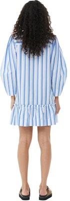 (W) 가니 SS24 스트라이프 코튼 크롭 셔츠 드레스 여성 실버 레이크 블루. F9021695 Shop (W) 가니 SS24 스트라이프 코튼 크롭 셔츠 드레스 여성 실버 레이크 블루. F9021695