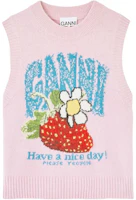 (Women) GANNI Strawberry Pattern Knit Vest A1180011 (Women) GANNI Strawberry Pattern Knit Vest A1180011