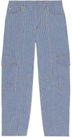 (Women) GANNI Striped Loose Fit Workwear Jeans Women’s Mid Blue Gray J1313566 (Women) GANNI Striped Loose Fit Workwear Jeans Women’s Mid Blue Gray J1313566