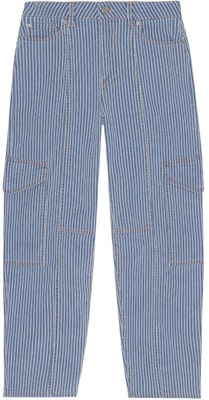 (W) 가니 스트라이프 루즈핏 워크웨어 청바지 여성용 미드 블루 그레이 J1313566 Order (W) 가니 스트라이프 루즈핏 워크웨어 청바지 여성용 미드 블루 그레이 J1313566