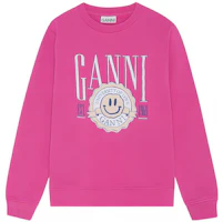 (Women) GANNI University of Love SS22 Logo Print Crewneck Sweatshirt Women T3269-397 (Women) GANNI University of Love SS22 Logo Print Crewneck Sweatshirt Women T3269-397