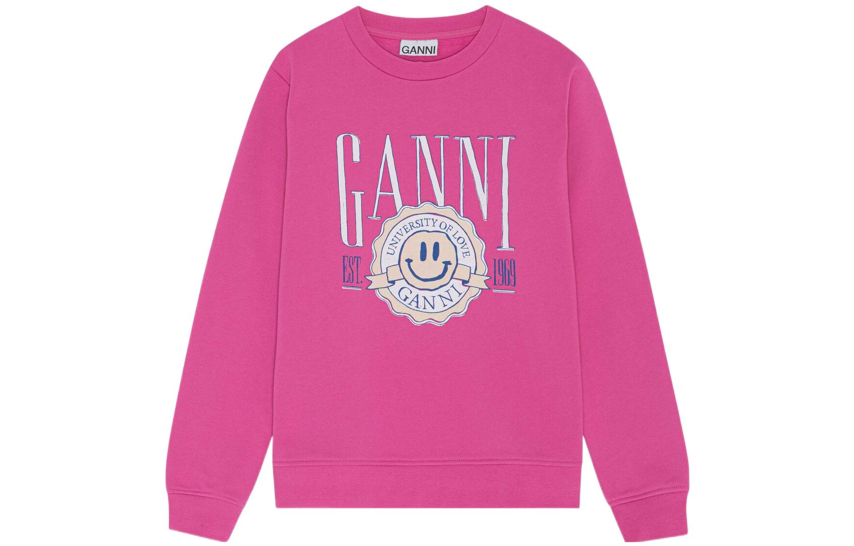 Order (W) GANNI 愛的大學 SS22 女款印花圓領長袖衫 T3269-397