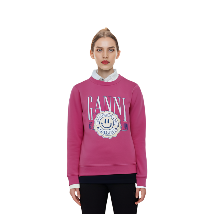 Details for (W) GANNI 愛的大學 SS22 女款印花圓領長袖衫 T3269-397