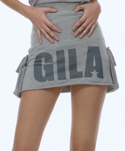 (Women) GILA ARCHIVE Bold Logo Pocket Skirts - Grey GL26SUBT11GY