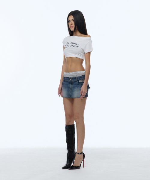 Lookbook (Women) Gila Archive Layered Waist Denim Skirt - Blue GL26SUBT08BL