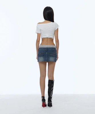 (Women) Gila Archive Layered Waist Denim Skirt - Blue GL26SUBT08BL Shop (Women) Gila Archive Layered Waist Denim Skirt - Blue GL26SUBT08BL