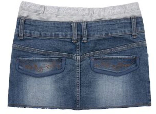 (Women) Gila Archive Layered Waist Denim Skirt - Blue GL26SUBT08BL Details for (Women) Gila Archive Layered Waist Denim Skirt - Blue GL26SUBT08BL