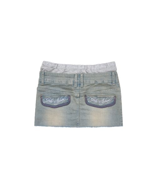 Details for (Women) Gila Archive Layered Waist Denim Skirt Light Blue GL26SUBT08LB