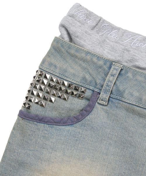Sizing (Women) Gila Archive Layered Waist Denim Skirt Light Blue GL26SUBT08LB