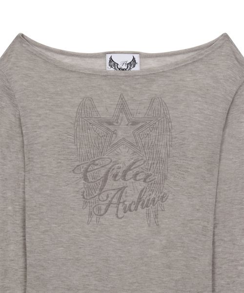 Purchase (Women) GILA ARCHIVE Star Wing Sheer Long Sleeve Shirt Grey GL25SPTP05GY