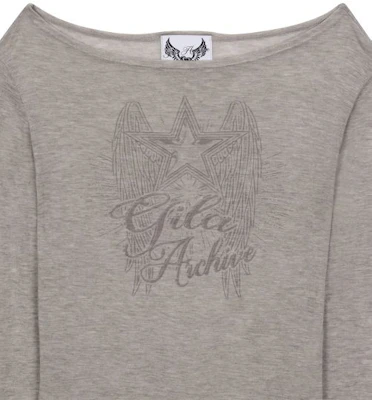 (Women) GILA ARCHIVE Star Wing Sheer Long Sleeve Shirt Grey GL25SPTP05GY Purchase (Women) GILA ARCHIVE Star Wing Sheer Long Sleeve Shirt Grey GL25SPTP05GY