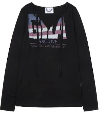 (W) GILA ARCHIVE USA 로고 브이넥 블랙 긴팔 셔츠 GL26SPTP12BK Shop (W) GILA ARCHIVE USA 로고 브이넥 블랙 긴팔 셔츠 GL26SPTP12BK