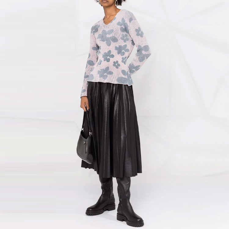 Lookbook (W) 乔治阿玛尼花卉刺绣针织毛衣 灰色 6KAMA1AMA2Z-PZE2