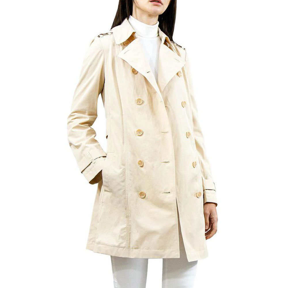 (Women) Giorgio Armani ARMANI JEANS SS23 Double-Breasted Long Sleeve Trench Coat Brown A5L05MD-51