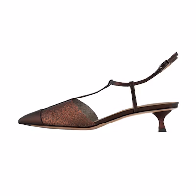 (W) Giorgio Armani Leather High Heel 'CMFT Trend Wine Glass Heel Brown'