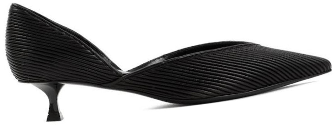 (Women) Giorgio Armani Leather Kitten Heels 'Black' 'Elegant Ruched Stripe' X1E949XN966K001 Order (Women) Giorgio Armani Leather Kitten Heels 'Black' 'Elegant Ruched Stripe' X1E949XN966K001