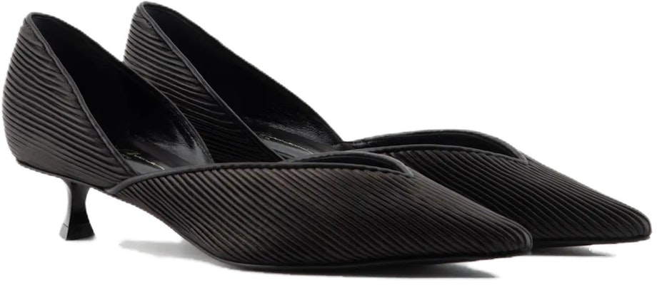 (Women) Giorgio Armani Leather Kitten Heels 'Black' 'Elegant Ruched Stripe' X1E949XN966K001 Lookbook (Women) Giorgio Armani Leather Kitten Heels 'Black' 'Elegant Ruched Stripe' X1E949XN966K001