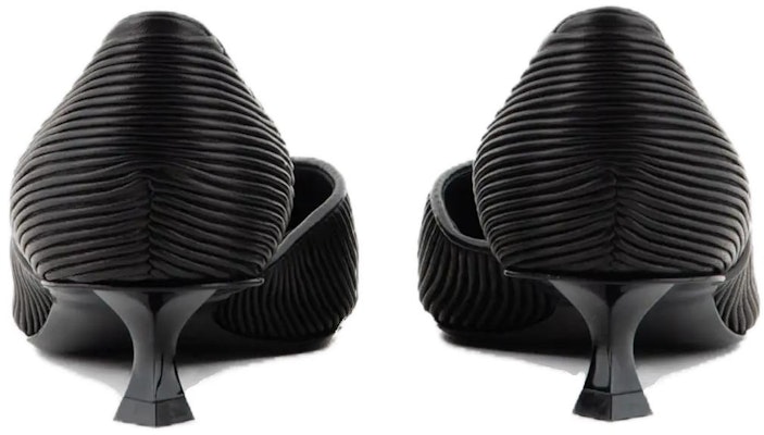 (Women) Giorgio Armani Leather Kitten Heels 'Black' 'Elegant Ruched Stripe' X1E949XN966K001 Purchase (Women) Giorgio Armani Leather Kitten Heels 'Black' 'Elegant Ruched Stripe' X1E949XN966K001