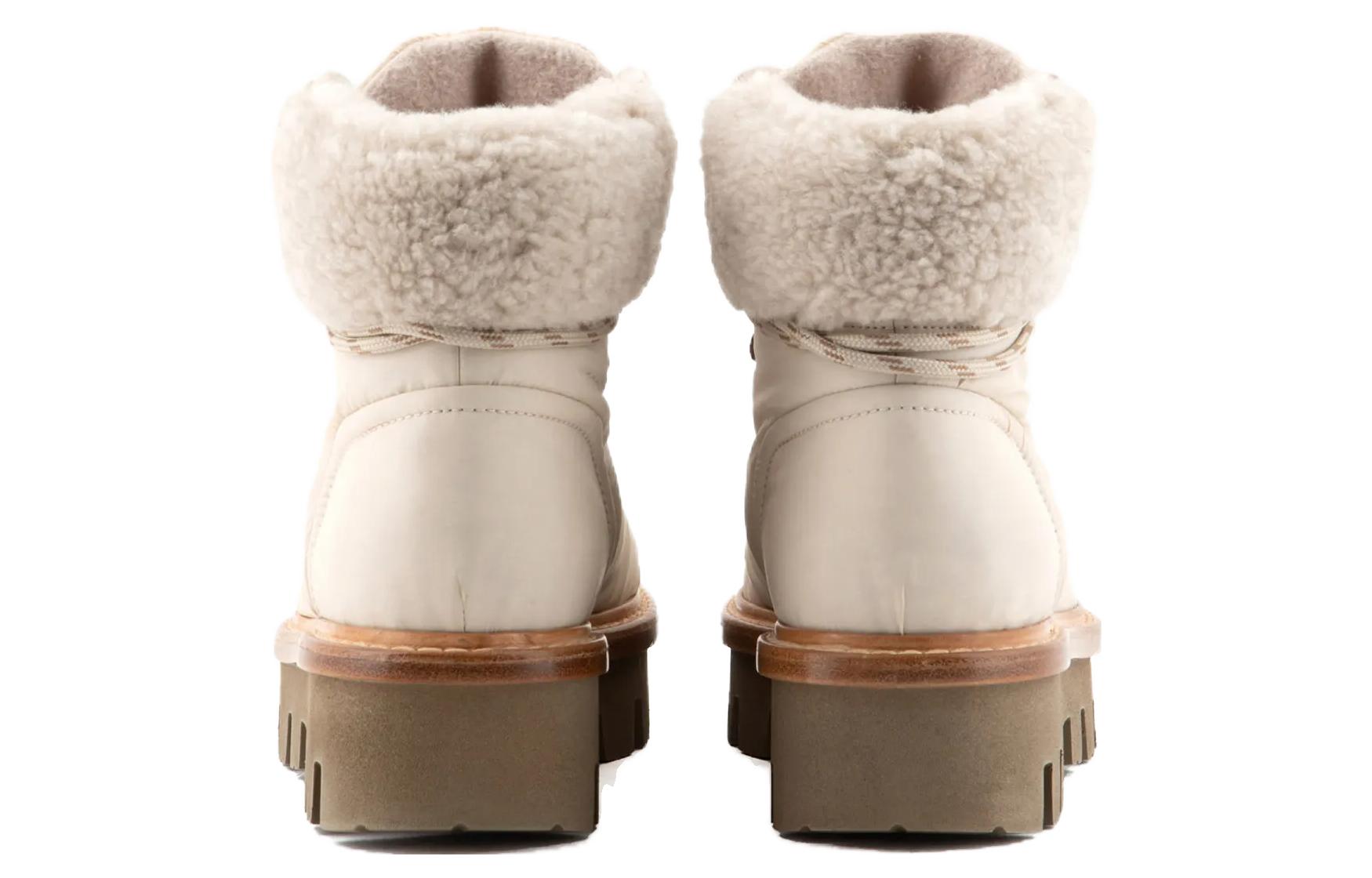 Shop (W) Giorgio Armani Sepatu Boot Kulit Ujung Bulat 'Cokelat Muda' X1M403XN9381T441