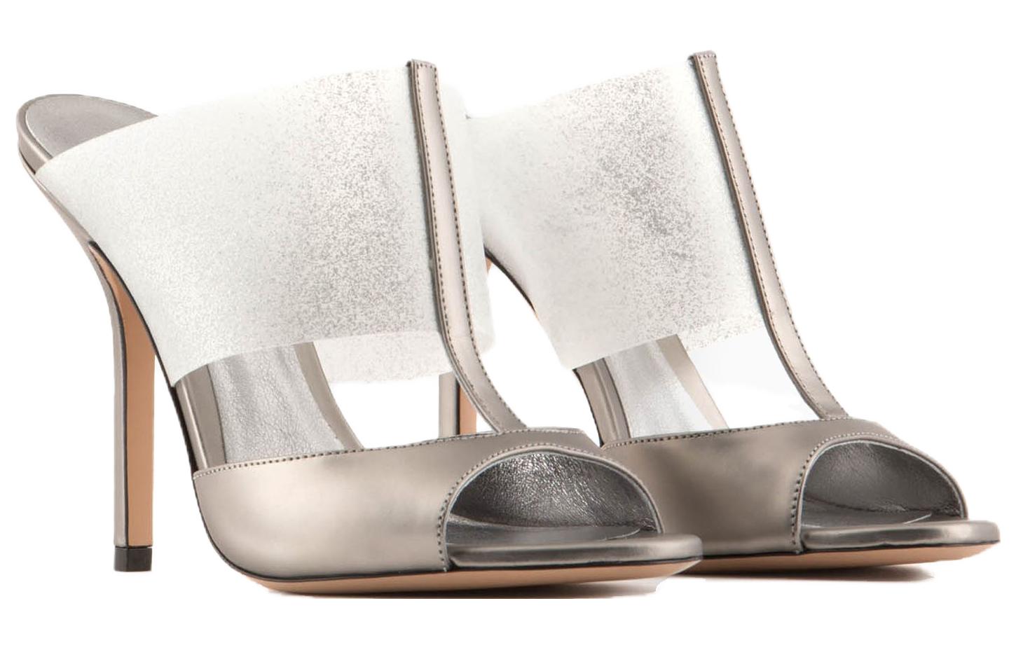 Lookbook (Women) Giorgio Armani Leather Slide 'Silver' X1R018XN8061A647