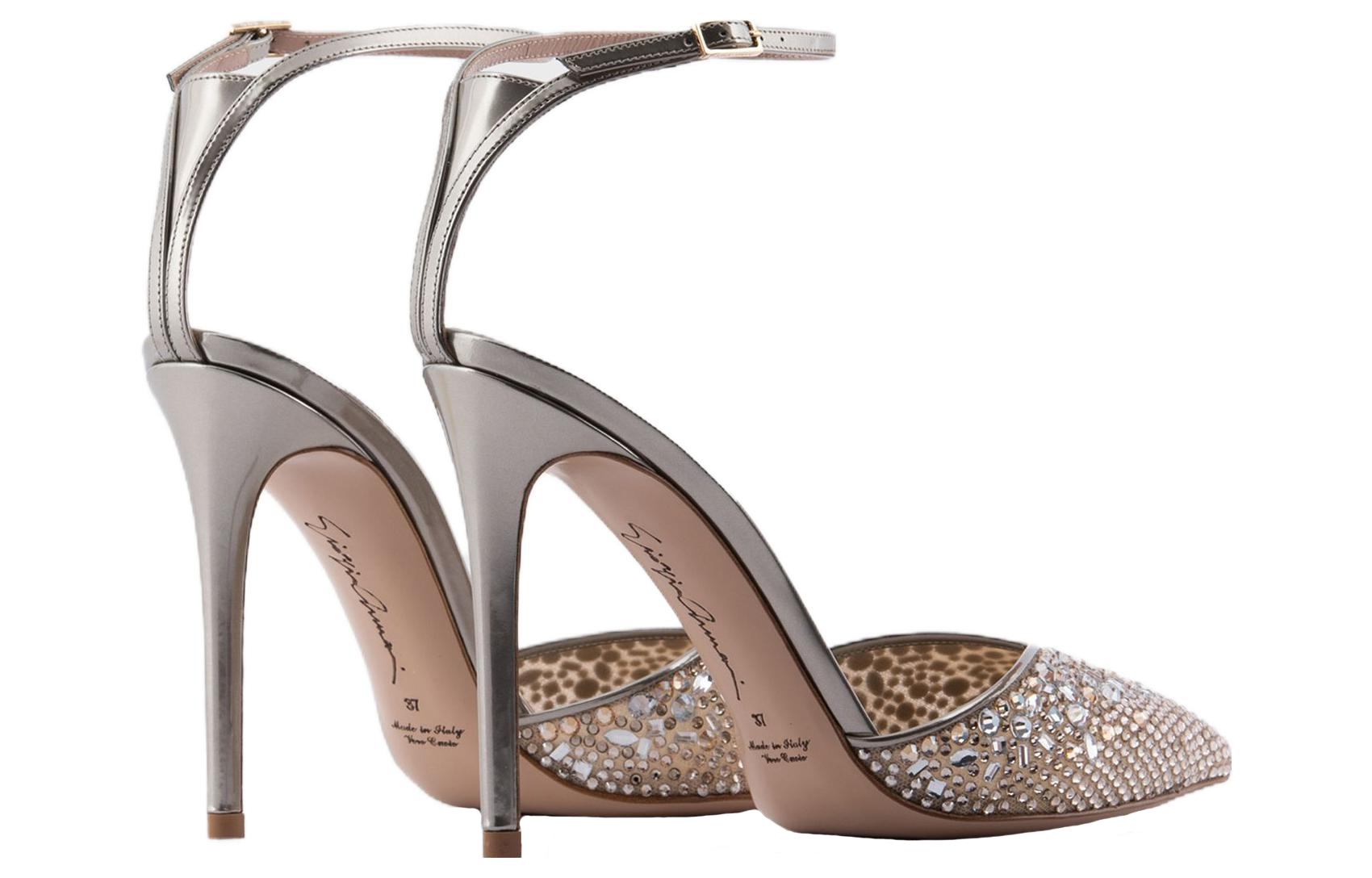 Shop (W) Stiletto Kulit Giorgio Armani 'Coklat Muda' X1E931XN3521R274