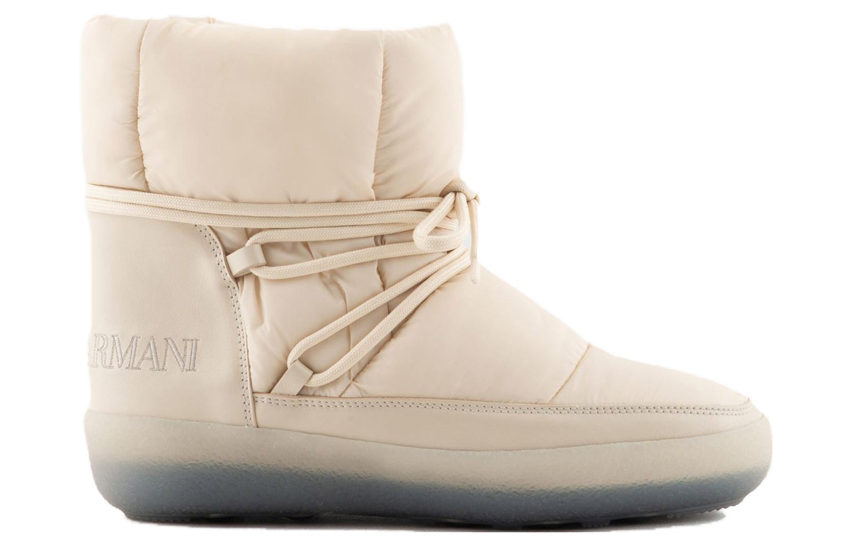 Order (W) Giorgio Armani Sepatu Boots Pendek Salju 'Cokelat Muda' X1N167XN9371A645