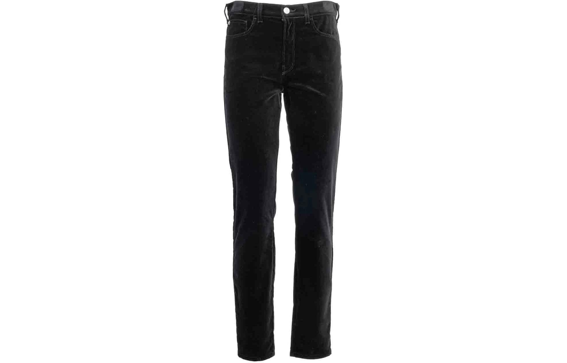(Women) Giorgio Armani Solid Black Slim-Fit Straight-Leg Jeans with Zipper 6R2J202N78Z0999
