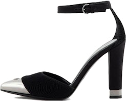 (Women) Giorgio Armani Velvet Pointed Toe 'Black Chunky Heel' X1F186XN9621K001 (Women) Giorgio Armani Velvet Pointed Toe 'Black Chunky Heel' X1F186XN9621K001