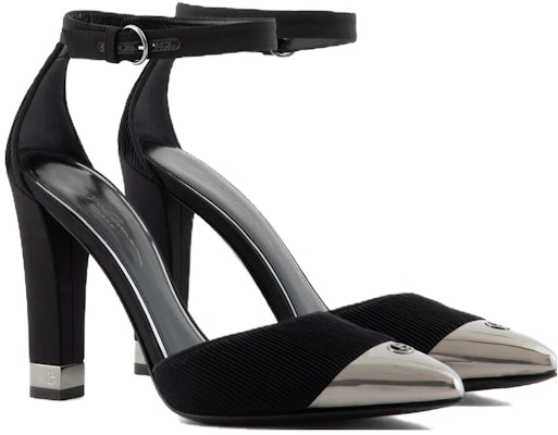 (Women) Giorgio Armani Velvet Pointed Toe 'Black Chunky Heel' X1F186XN9621K001 Order (Women) Giorgio Armani Velvet Pointed Toe 'Black Chunky Heel' X1F186XN9621K001