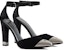 (W) Giorgio Armani Velvet Hujung Runcing 'Heel Tebal Hitam' X1F186XN9621K001