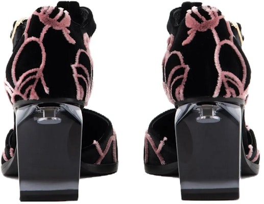 (Women) Giorgio Armani Velvet Square Toe Chunky Heel 'Black Pink' X1E947XT550100002 Lookbook (Women) Giorgio Armani Velvet Square Toe Chunky Heel 'Black Pink' X1E947XT550100002