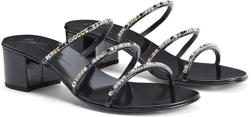(Women) Giuseppe Zanotti 'Classic Crystal Block Heel Black Slides' I300016001 Lookbook (Women) Giuseppe Zanotti 'Classic Crystal Block Heel Black Slides' I300016001