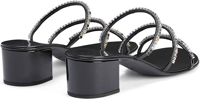 (Women) Giuseppe Zanotti 'Classic Crystal Block Heel Black Slides' I300016001 Shop (Women) Giuseppe Zanotti 'Classic Crystal Block Heel Black Slides' I300016001