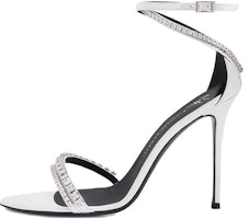 (Women) Giuseppe Zanotti 'Elegant Rhinestone Pointed Stiletto Ankle Strap Sandal White' I300029005 (Women) Giuseppe Zanotti 'Elegant Rhinestone Pointed Stiletto Ankle Strap Sandal White' I300029005