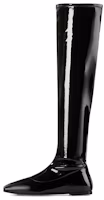(Women) Giuseppe Zanotti 'Pigalle 05 Black Square Toe Flat High Boot' I080011001 (Women) Giuseppe Zanotti 'Pigalle 05 Black Square Toe Flat High Boot' I080011001