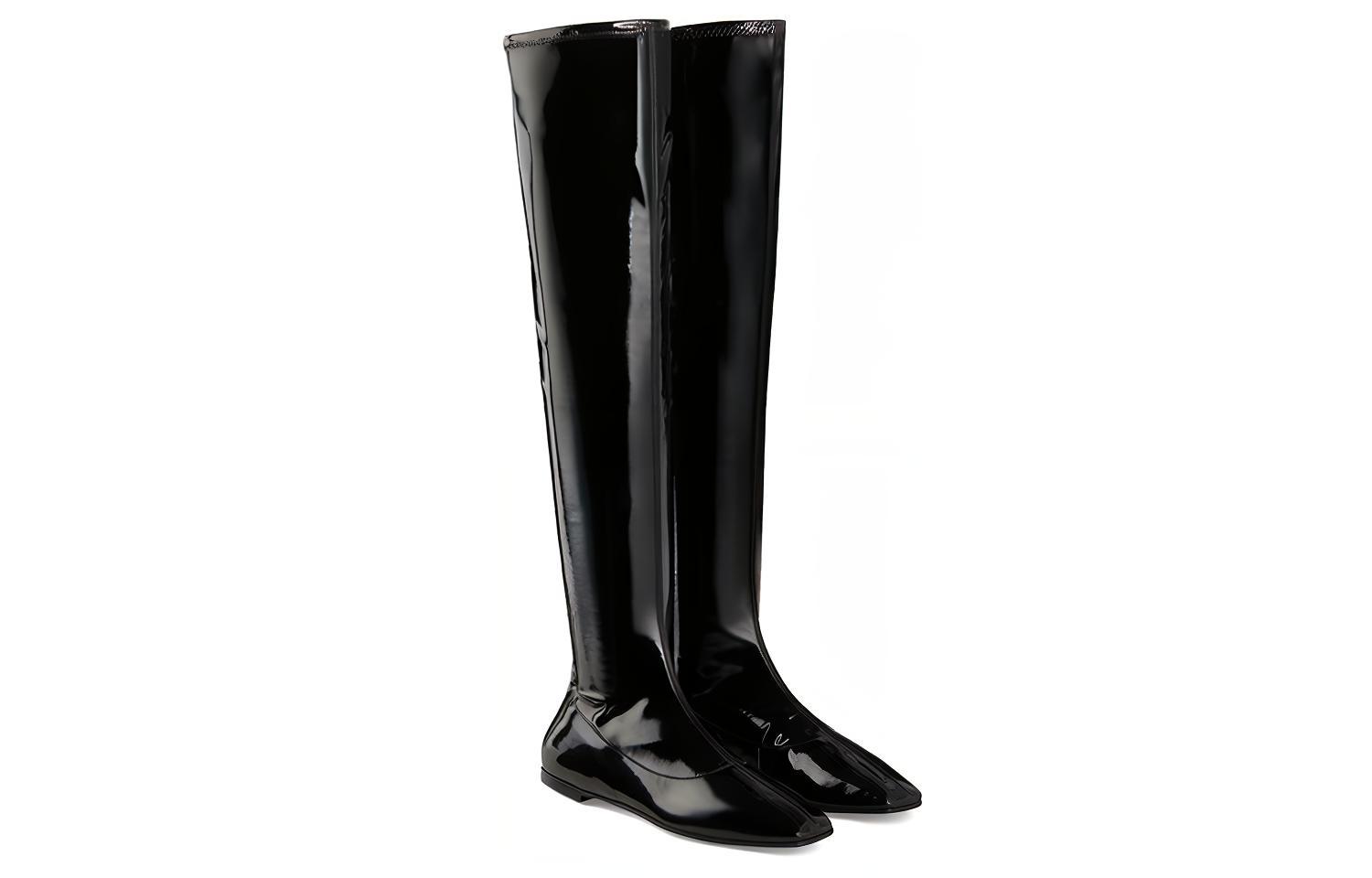 Order (W) Giuseppe Zanotti Stivale Alto Nero Pigalle 05 Punta Quadrata Flat I080011001