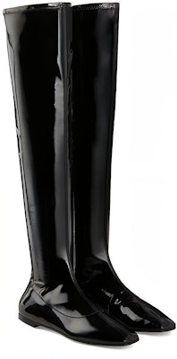 (Women) Giuseppe Zanotti 'Pigalle 05 Black Square Toe Flat High Boot' I080011001 Order (Women) Giuseppe Zanotti 'Pigalle 05 Black Square Toe Flat High Boot' I080011001