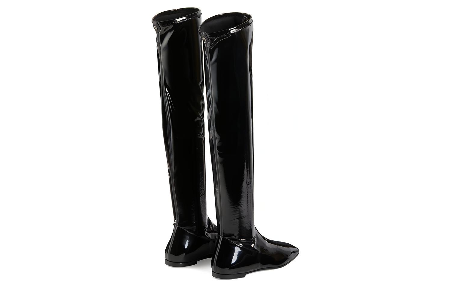 (W) Giuseppe Zanotti 'Pigalle 05 Black Square Toe Flat High Boot' 圖 3